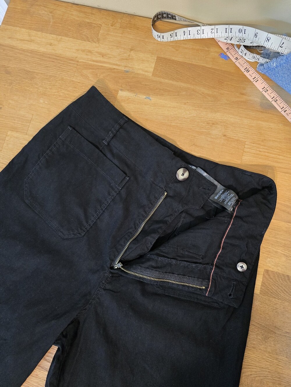 Maeve The Colette Pants Black Wide Leg Cropped High Rise Size 31 Magic Fabric - Picture 10 of 13